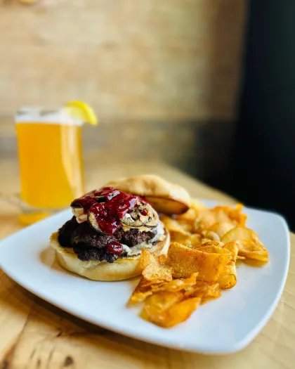The Raspberry Beret smash burger at Bar 209