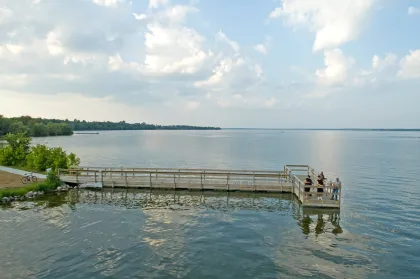 A fishing pier on Lake Bemidji
