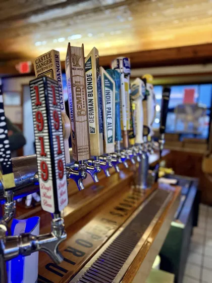 The tap lines in the bar at Benson's Eating and Drinking Emporium