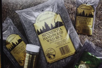 Some of the signature goods at Christmas Point Wild Rice Company