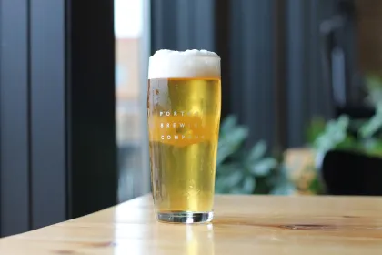 A pint at Portage Brewing Company in Walker