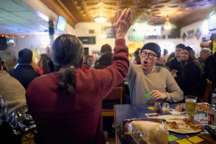 The meat raffle at Midway Bar in Crosby