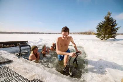 The cold plunge at Sauna Camp