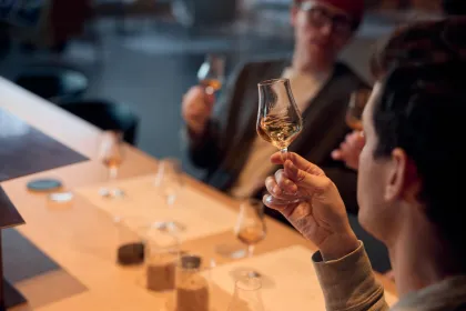 Sampling the wares at Brother Justus Whiskey Company