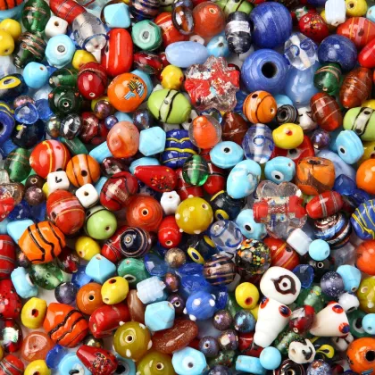 A bin of beads at ArtScraps ReUse Center
