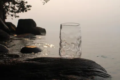 A glass from Dante Germain's River Rock Collection
