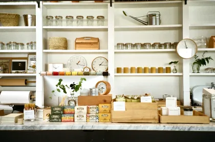 The shelves at The Foundry Home Goods