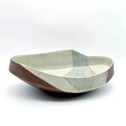 A ceramic bowl made by Liz Pechacek