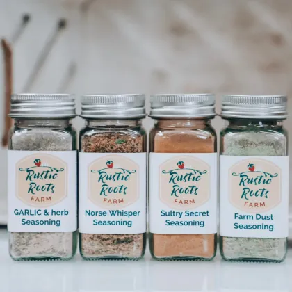 Rustic Roots' line of garlic-led seasoning blends