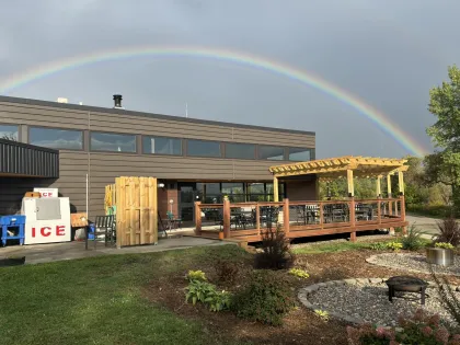 A rainbow over the Coleraine restaurant Smoke on the Water