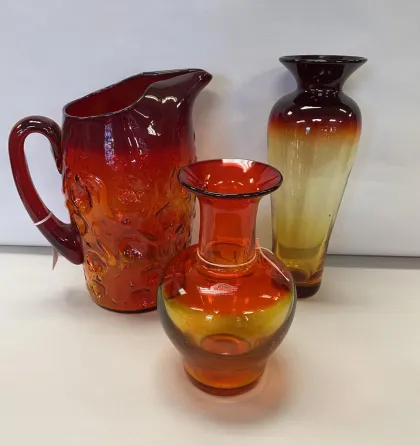 A collectible set of Blenko Glass vases from Old Rooster Antiques