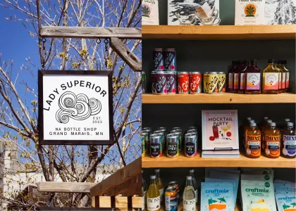 Lady Superior bottle shop in Grand Marais