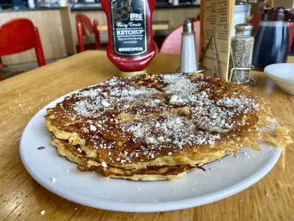 The signature corn pancakes at Maria's Cafe