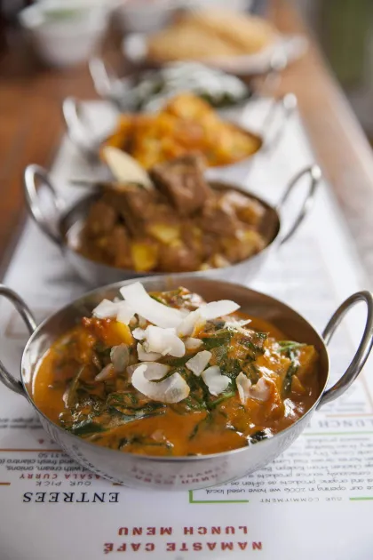A parade of curries at Namaste Cafe