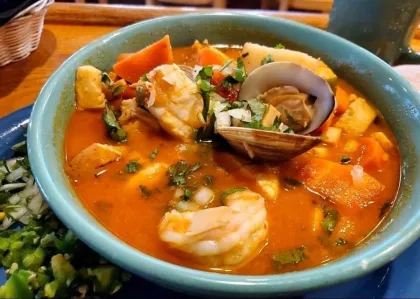 Sopa de mariscos at Maya Cuisine