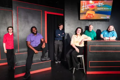 The cast of Brave New Workshop's "Hypocralypse Now" show