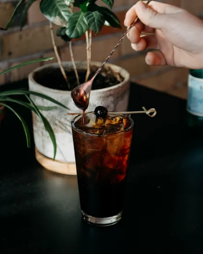 A cherry cola cold brew at Duluth Coffee Company