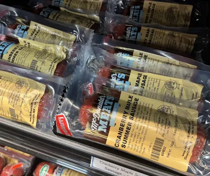 Cranberry maple summer sausage at McDonald's Meats