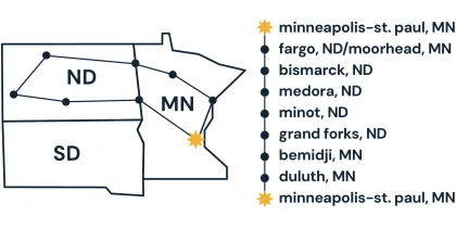 Itinerary Map: Gateway to West