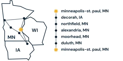 Itinerary Map: Norwegian-American Heritage