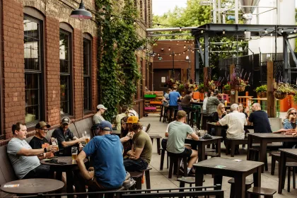 Indeed Brewing's outdoor patio