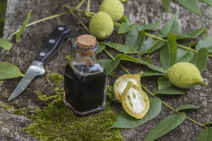 Black walnuts and black walnut molasses syrup