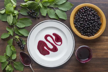 Chokecherries and chokecherry syrup