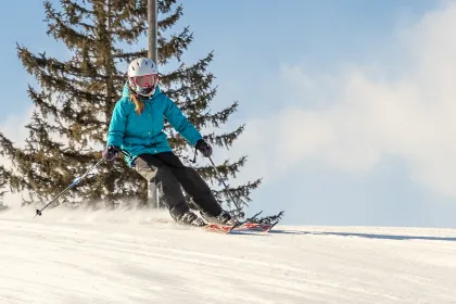 A skier at Afton Alps