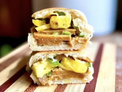 A Huli Huli Hot Rib Panini at Herbivorous Butcher