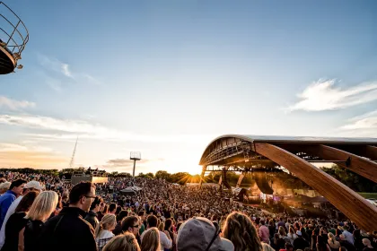 A packed summer crowd at Bluestem Amphitheater in Moorhead