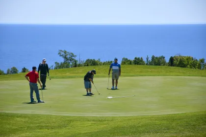 A group of golfers at Superior National in Lutsen