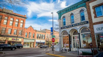 The corner of Division St. and Bridge Square in downtown Northfield