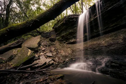 A small waterfall within River Bend Nature Center