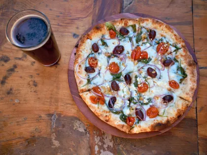 A pizza and pint combo at Saint Paul Brewing