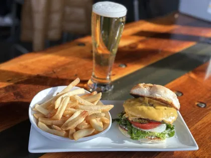 Tanzenwald Brewing Company's burger and beer basket special