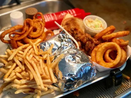 A tray of food at Earl's Drive-In