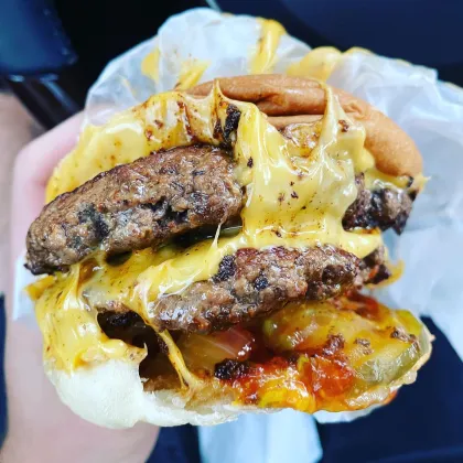 A burger at Sue's Drive In