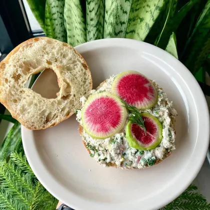 Whitefish salad on a bagel at Asa's Bakery