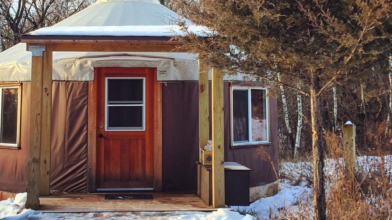 Yurta de un Minnesota State Park en invierno