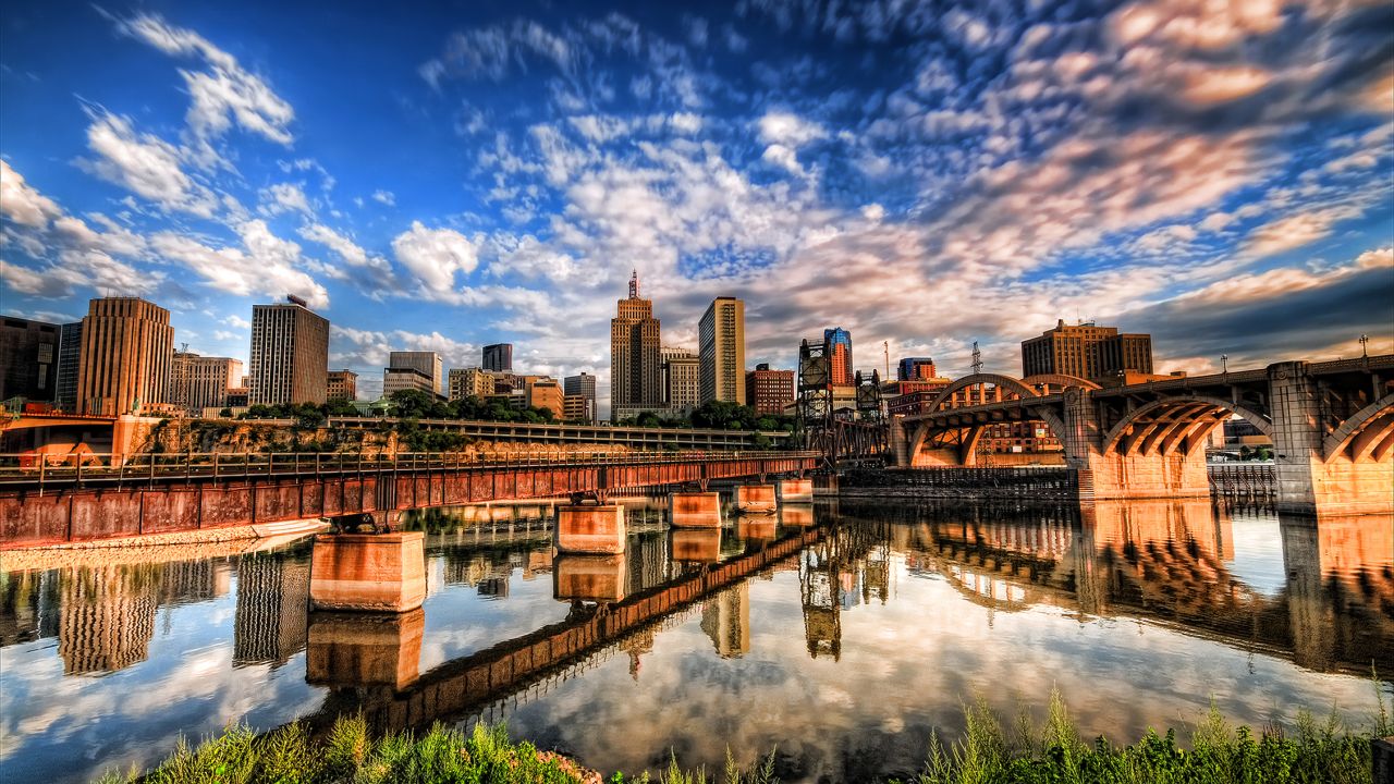 Downtown St. Paul skyline from the Mississippi River
