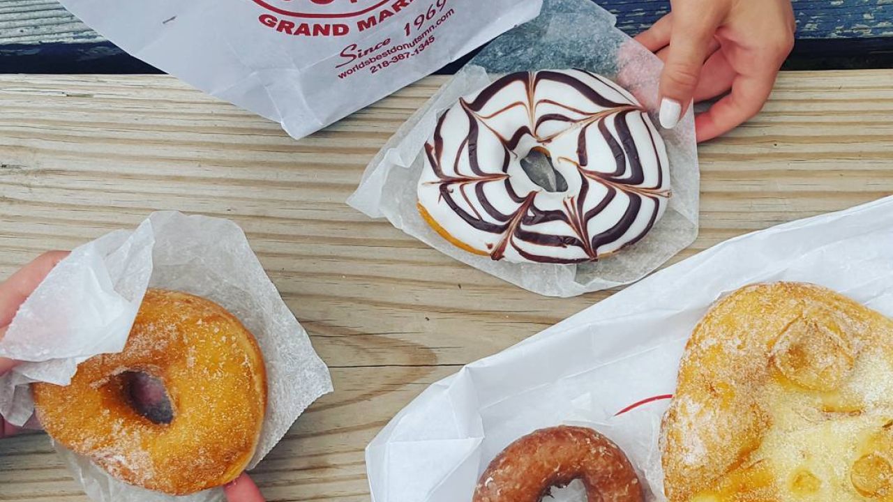 Pastry spread from World's Best Donuts in Grand Marais