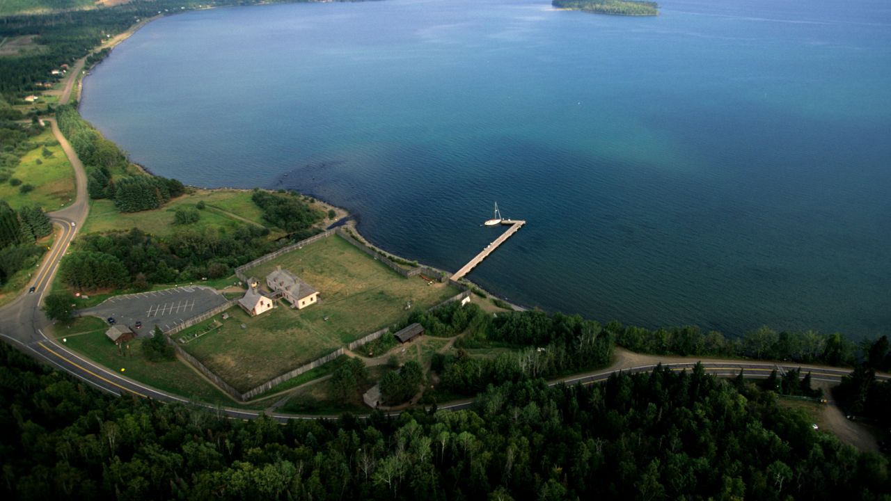 Aerial Grand Portage National Monument Lake Superior
