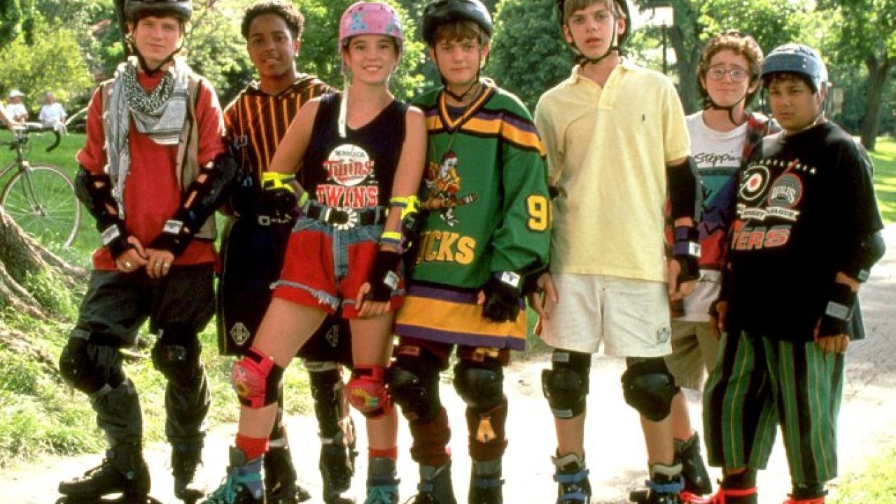 Group photo of the Mighty Ducks at Lake Harriet