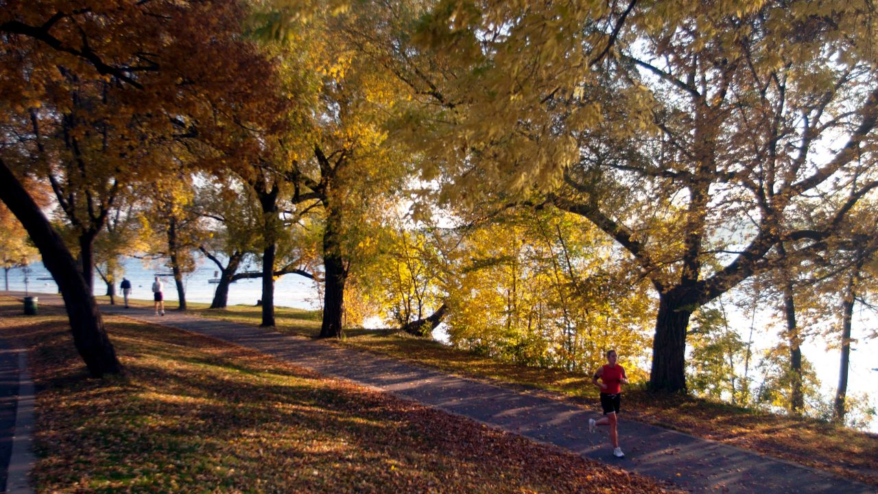 A runner along the Grand Rounds Scenic Byway