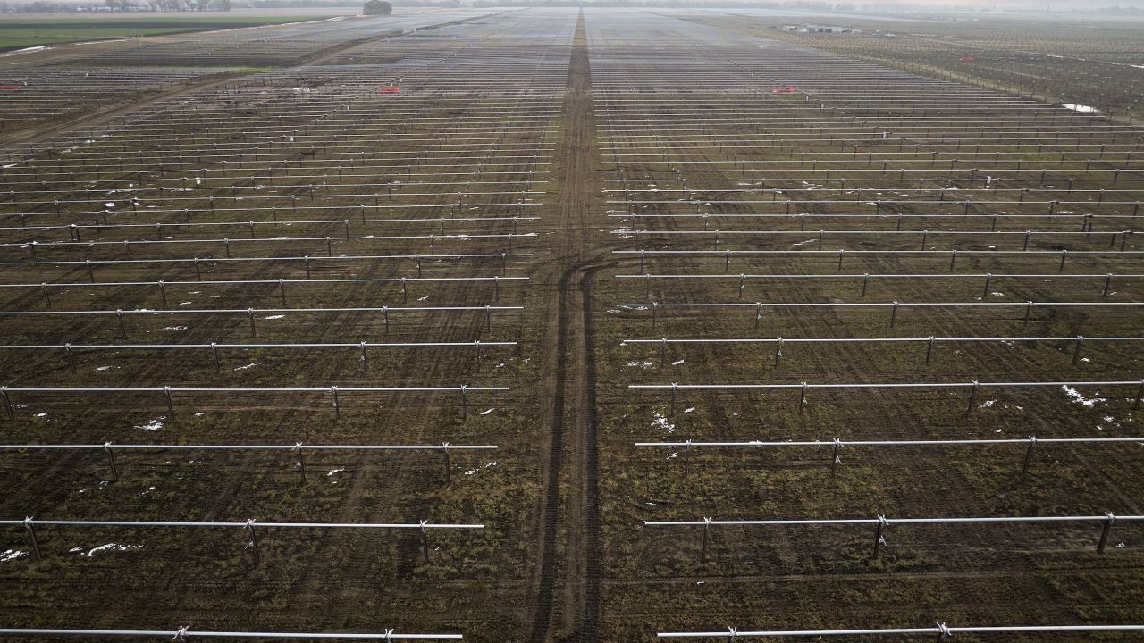 A drone shot of Blattner Energy in Avon