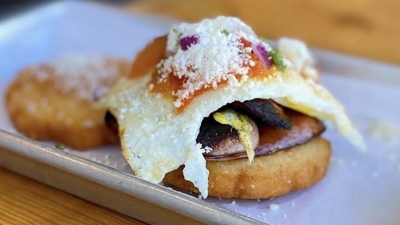 Cafe Racer's open-faced aborrajado sandwich