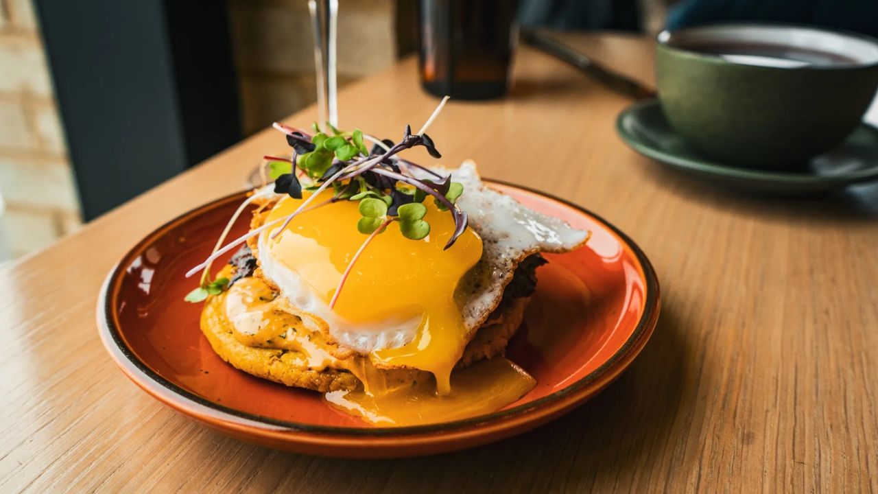 Owamni's duck egg-driven Benedict