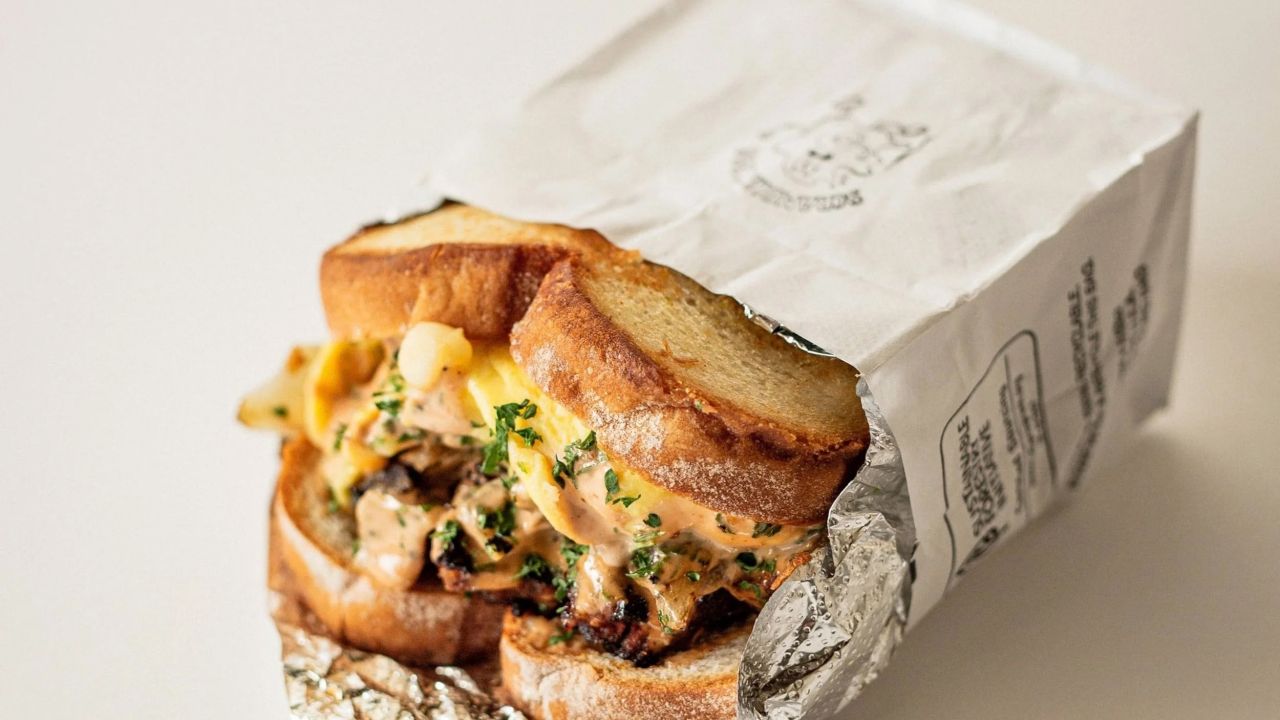 One of the breakfast sandwiches at Scramblin' Egg