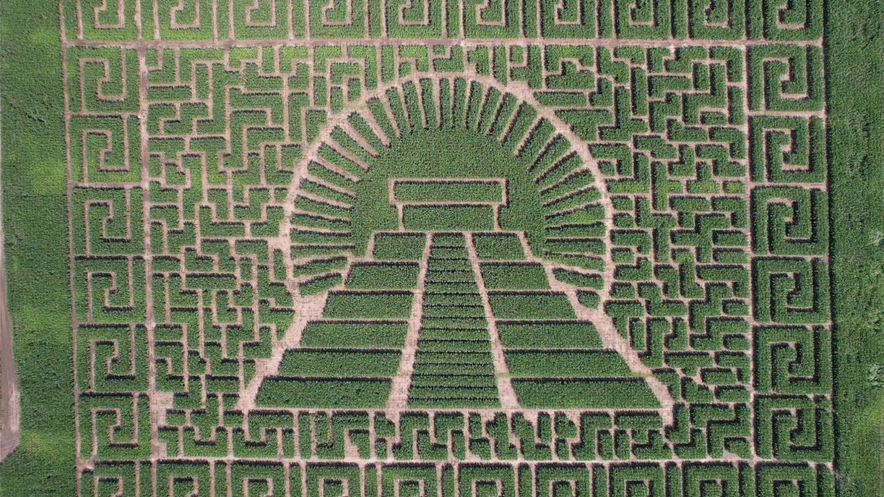 An Ancient Civilizations theme at Sever's Corn Maze