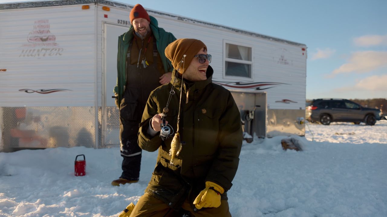 Ice fishing in Breezy Point